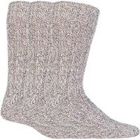 SOCKSHOP Workforce Men's 3 Pack Warm Ribbed Knitted Wool Work Boot Socks in Grey | Size: 6-11