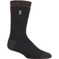 SOCKSHOP Heat Holders Men's 1 Pair 2.3 TOG Patterned & Plain Thermal Socks in Stone | Size: 6-11