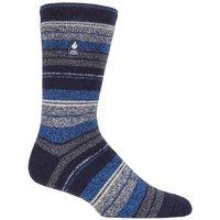 SOCKSHOP Heat Holders Men's 1 Pair 1.6 TOG Lite Striped, Patterned & Argyle Socks in Cobalt | Size: 6-11