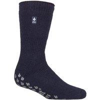SOCKSHOP Heat Holders Men's 1 Pair 2.3 TOG Plain Slipper Socks in Navy | Size: 6-11