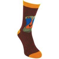 Mr Heron Men's Animal Patterned Soft Breathable Bamboo Novelty Socks in Brown | Size: 6-11