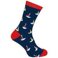Mr Heron Men's 1 Pack Novelty Patterned Bamboo Socks in Aqua | Size: 6-11