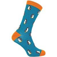 Mr Heron Men's Animal Patterned Soft Breathable Bamboo Novelty Socks in Teal | Size: 6-11