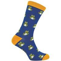 Mr Heron Men's Animal Patterned Soft Breathable Bamboo Novelty Socks in Mid Navy | Size: 6-11