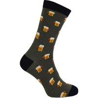 Mr Heron Men's 1 Pack Novelty Patterned Bamboo Socks in Dark Grey | Size: 6-11