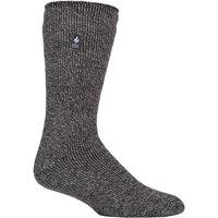 SOCKSHOP Heat Holders Men's 1 Pair 2.3 TOG Plain Slipper Socks in Mid Grey | Size: 6-11
