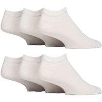 Iomi Men's 6 Pack Diabetic Trainer Socks | Cushioned Foot Wide Ankle Socks in White | Size: 6-11