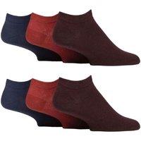 Iomi Men's 6 Pack Diabetic Trainer Socks | Cushioned Foot Wide Ankle Socks in Burgundy | Size: 6-11