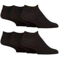 Iomi Men's 6 Pack Diabetic Trainer Socks | Cushioned Foot Wide Ankle Socks in Black | Size: 12-14