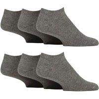 Iomi Men's 6 Pack Diabetic Trainer Socks | Cushioned Foot Wide Ankle Socks in Grey | Size: 12-14