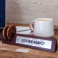 Boxer Gifts Men's Cookie Addict' Wooden Desk Sign