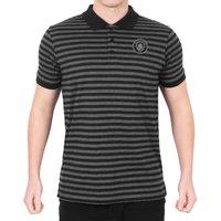 Manchester City FC Men's Adults Striped Polo Shirt in Black | Size: Small