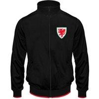 FA Wales Men's Adults Retro Track Top Jacket in Black | Size: 2XL