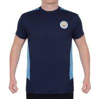 Manchester City FC Men's Adults Poly T-Shirt in Navy | Size: XL