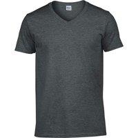 Gildan Men's Soft Style V-Neck Short Sleeve T-Shirt in Grey | Size: Medium