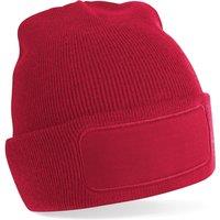 Beechfield Men's Plain Winter Beanie Hat Headwear (Ideal for Printing) in Red