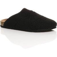 AJVANI Men's Flat Heel Footbed Grip Sole House Shoes Slippers in Black | Size: 7