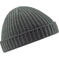 Beechfield Men's Retro Trawler Winter Beanie Hat in Pale Grey