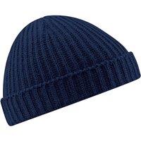 Beechfield Men's Retro Trawler Winter Beanie Hat in Navy