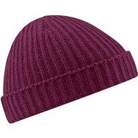 Beechfield Men's Retro Trawler Winter Beanie Hat in Burgundy