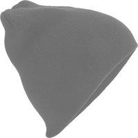 Beechfield Men's Plain Basic Knitted Winter Beanie Hat in Mid Grey