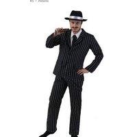 I Love Fancy Dress Men's Black Pinstripe Suit Costume | Size: 2XL