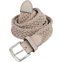Silver Street London Men's Kingston Suede Leather Woven Belts in Light Sand | Size: Small