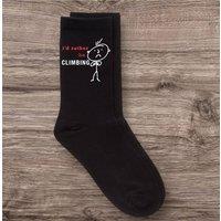 60 SECOND MAKEOVER Men's I'd Rather Be Climbing Black Calf Socks