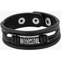 Bourne and Wilde Men's Wide Black Leather Bracelet UR18-06 | Size: 21 cm