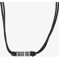 Bourne and Wilde Men's Black Leather Two Strand Criss-Cross Necklace UR18-03 | Size: 45 cm