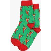 Sock Talk Men's Mens Bamboo Bird Socks Parrot Novelty Dress Socks Red Green | Size: 7-11