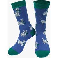 Sock Talk Men's Scottie Dog Bamboo Socks - Blue | Size: 7-11