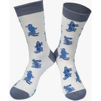 Sock Talk Men's Mens Bamboo Ski Socks Winter Sports Christmas Novelty Dress Socks White | Size: 7-11