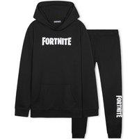 Fortnite Men's Tracksuit Set 2 Piece Comfy Loungewear Activewear in Black | Size: 14-15 Years