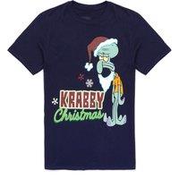 SpongeBob SquarePants Men's Squidward Short Sleeved T-Shirt | Blue | Size: XL