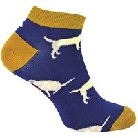 Mr Heron Men's 1 Pack Animal Themed Bamboo Trainer Socks in Mid Navy | Size: 6-11