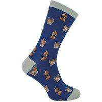 Mr Heron Men's 1 Pack Novelty Navy Whiskey Bamboo Socks | Size: 6-11