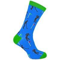 Mr Heron Men's 1 Pack Novelty Blue Golf Bamboo Socks in Navy | Size: 6-11