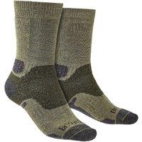Bridgedale Men's Hiking Midweight Merino Wool Performance Boot Socks in Green | Size: 6-8