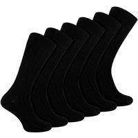 Sock Snob Men's 6 Pairs Plain Coloured Cotton Rich Ribbed Dress Socks in Black | Size: 6-11