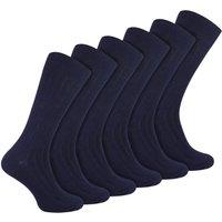 Sock Snob Men's 6 Pairs Plain Coloured Cotton Rich Ribbed Dress Socks in Navy | Size: 6-11
