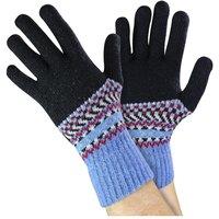Sock Snob Men's Wool Gloves | Winter Cute Fairisle Gloves for Cold Weather in Blue