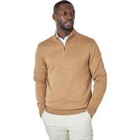XPOSED Men's 100% Cotton Knit Zip Neck Jumper for Stylish Comfort in Camel | Size: 3XL