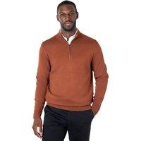 XPOSED Men's 100% Cotton Knit Zip Neck Jumper for All Seasons in Brown | Size: 3XL