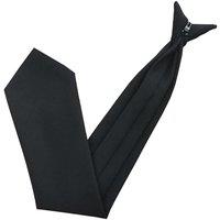 Neel Blue Men's Clip-on Tie, Polyester Solid Pre-tied Adjustable Neck Tie for Formal Wear in Black