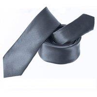 Neel Blue Skinny Men's Neck Tie, Soft Polyester Slim Ties for Formal Wear - 5cm in Light Grey