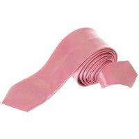 Neel Blue Skinny Men's Neck Tie, Soft Polyester Slim Ties for Formal Wear - 5cm in Rose