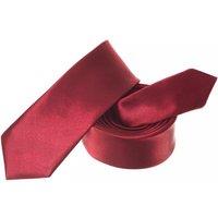 Neel Blue Skinny Men's Neck Tie, Soft Polyester Slim Ties for Formal Wear - 5cm in Dark Red