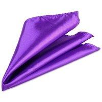 Neel Blue Men's Pocket Square - Square Satin Handkerchief in Purple