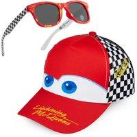 Disney Men's Cars Sunglasses Baseball Cap Set Summer Hat Sun UV400 in Red